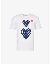 COMME DES GARÇONS PLAY - Heart-print Cotton-jersey T-shirt - Lyst