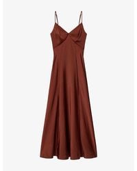 AllSaints - Irina V-Neck Woven Maxi Dress - Lyst