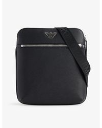Emporio Armani - Messenger Faux Leather Crossbody Bag - Lyst