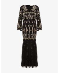 Phase Eight - Petite Sequin-Embellished Woven Maxi Dress - Lyst