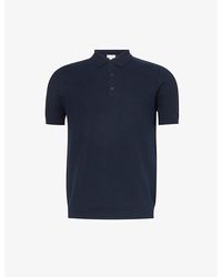 Sunspel - Vy Regular-fit Short-sleeve Cotton-knit Polo Shirt X - Lyst
