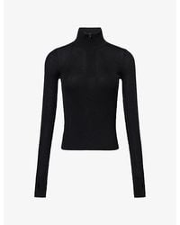 Frankie Shop - Sade Zipped Wool-Blend Jumper - Lyst