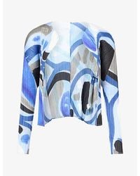 Pleats Please Issey Miyake - Roll Patterned Knitted Cardigan - Lyst