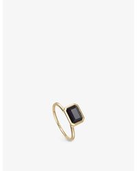 Astley Clarke Ottima 18ct Yellow Gold-plated Vermeil And Black Onyx Ring - White