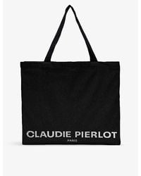 Claudie Pierlot - Logo-print Oversized Recycled Cotton-blend Tote Bag - Lyst