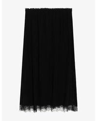 Zadig & Voltaire - Jarvis Lace-Hem Woven Midi Skirt - Lyst