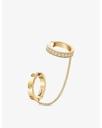 Cartier - Love 18Ct- And 0.34 Brilliant-Cut Diamond Hoop Earring - Lyst