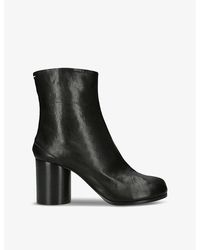 Maison Margiela - Tabi 80 Split-Toe Block-Heel Leather Ankle Boots - Lyst