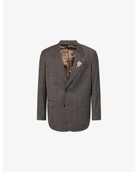 Simone Rocha - Checked Notch-Lapel Wool Blazer - Lyst