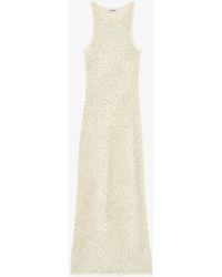 Sandro - Rhinestone-embellished Open-weave Knitted Maxi Dress - Lyst