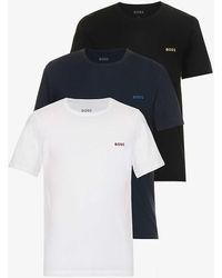 BOSS - Classic Pack Of Three Cotton-jersey T-shirts - Lyst