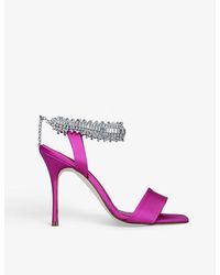 Manolo Blahnik - Parinasan 105 Crystal-embellished Satin Heeled Sandals - Lyst