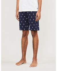 Polo Ralph Lauren Cotton-jersey Logo-print Pyjama Shorts - Blue
