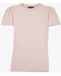 Whistles - Frill-sleeved Round-neck Cotton-jersey T-shirt - Lyst