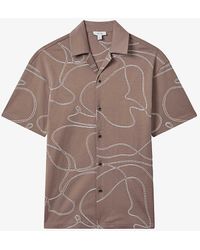 Reiss - Menton Swirl-embroidered Relaxed-fit Cotton Shirt X - Lyst