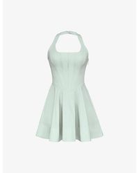 House Of Cb - Sasha Halterneck Stretch-Cotton Mini Dress Xs (A-C Cup) - Lyst