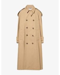 Ami Paris - Double-Breasted Epaulette Cotton Trench Coat - Lyst