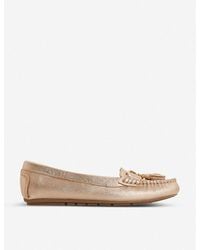 dune gold loafers