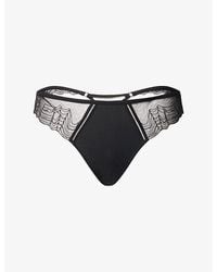 Calvin Klein - Geo Lace Stretch-Woven Thong - Lyst
