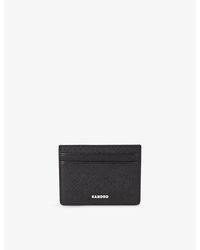 Sandro - Logo-Embossed Textured-Leather Card Holder - Lyst