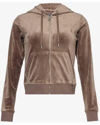 Juicy Couture - Robertson Logo-embellished Stretch-velour Hoody - Lyst