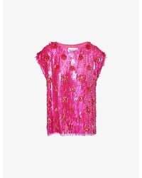 Dries Van Noten - Sleeveless Sequin-Embellished Silk Top - Lyst