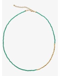 Monica Vinader - Mini nugget 18ct Yellow Gold-plated Vermeil Sterling Silver And Onyx Necklace - Lyst