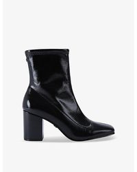 Carvela Kurt Geiger - Strut Heeled Patent-Faux Leather Ankle Boots - Lyst