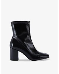 Carvela Kurt Geiger - Strut Heeled Patent-Faux Leather Ankle Boots - Lyst