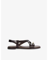 Dune - Lite Patent-Leather Sandals - Lyst
