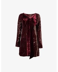 knee length dresses for ladies Sequin Flutter Sleeve Mini Dress main image 1