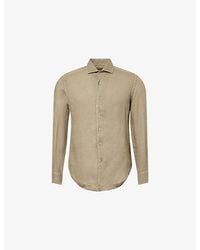 Corneliani - Long-Sleeve Pointed-Collar Linen Shirt - Lyst