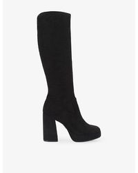 Steve Madden - Twain Faux-Suede Platform Knee-High Boots - Lyst