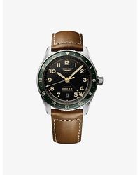Longines - L3.812.4.63.2 Spirit Zulu Time 42Mm Ceramic Bezel Stainless-Steel Automatic Watch - Lyst