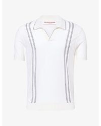 Orlebar Brown - Horton Chevron-Stripe Silk And Cotton-Blend Polo Top - Lyst