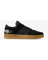 Jimmy Choo - Florent F Logo-print Suede And Cotton-canvas Low-top Trainers 9. - Lyst