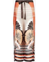 Max Mara - Blasone Abstract-pattern Wide-leg High-rise Woven Trousers - Lyst