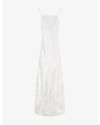 OMNES - Mira Square-Neck Jacquard Satin Maxi Dress - Lyst