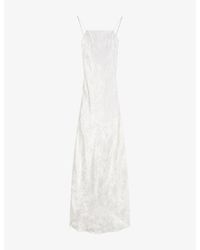 OMNES - Mira Square-Neck Jacquard Satin Maxi Dress - Lyst