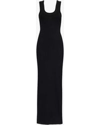 Alexander Wang - Brand-embossed Slim-fit Stretch-cotton Maxi Dress - Lyst