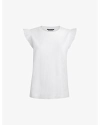 Whistles - Broderie Frill-sleeve Cotton Top - Lyst