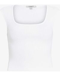 AllSaints - Tamie Square-neck Ribbed Stretch-woven Tank - Lyst