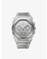 BVLGARI - Unisex Octo Finissimo Chronograph Gmt Stainless-steel Watch - Lyst