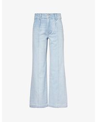 PAIGE - Brooklyn 31 Wide-Waistband Wide-Leg High-Rise Stretch-Denim Jeans - Lyst