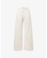 Mother - The Lemon Twist Sneak Wide-Leg Cotton-Blend Jeans - Lyst