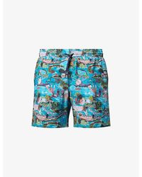 Derek Rose - London Scenic Printed Swim Shorts - Lyst