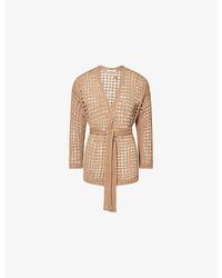 Max Mara - Open-Knit Mesh Cotton Cardigan - Lyst