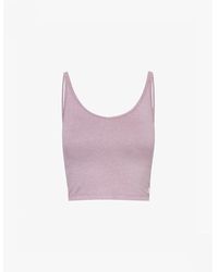 Vuori - Halo Performance Scoop-neck Cropped Stretch-recycled Polyester Top - Lyst