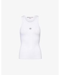 Stella McCartney - Star-embroidered Slim-fit Woven-blend Top - Lyst