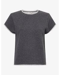 ME+EM - Baby Tee Cropped Cotton Sweatshirt Top - Lyst